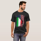 Italienische ROOTS Halbamerikanisches Flaggenpatri T-Shirt (Vorne ganz)