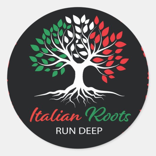 Italienische Roots Run deep Runder Aufkleber (Vorderseite)