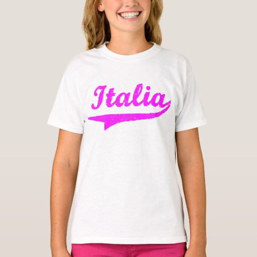 Italienische Rosa Girls (Black Ringer) T-Shirt (Vorderseite)