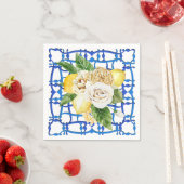 Italienische Rose aus blauem Kachel Party Villa Serviette (Beispiel)