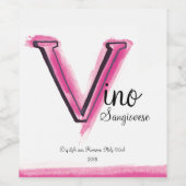 Italienische Rose Rosa Wein V Briefmarke Weinetikett (Einzelnes Label)