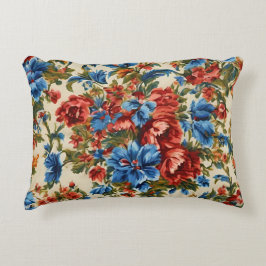 Italienische Rot- und Blautönen mit üppigen Blätte Dekokissen