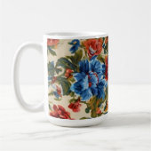 Italienische Rot- und Blautönen mit üppigen Blätte Kaffeetasse (Links)