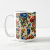 Italienische Rot- und Blautönen mit üppigen Blätte Kaffeetasse (Links)