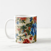 Italienische Rot- und Blautönen mit üppigen Blätte Kaffeetasse (Links)