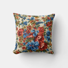 Italienische Rot- und Blautönen mit üppigen Blätte Kissen