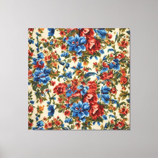 Italienische Rot- und Blautönen mit üppigen Blätte Leinwanddruck (Vorderseite)