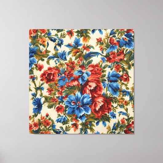 Italienische Rot- und Blautönen mit üppigen Blätte Leinwanddruck (Vorderseite)