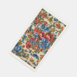 Italienische Rot- und Blautönen mit üppigen Blätte Serviette