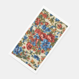 Italienische Rot- und Blautönen mit üppigen Blätte Serviette