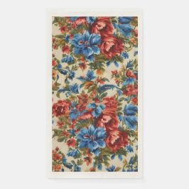 Italienische Rot- und Blautönen mit üppigen Blätte Serviette