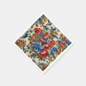 Italienische Rot- und Blautönen mit üppigen Blätte Serviette (Ecke)