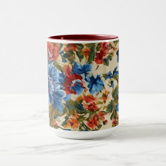 Italienische Rot- und Blautönen mit üppigen Blätte Tasse (Zentrum)