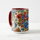 Italienische Rot- und Blautönen mit üppigen Blätte Tasse (Vorderseite Links)