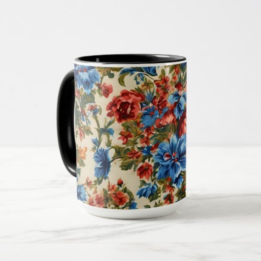 Italienische Rot- und Blautönen mit üppigen Blätte Tasse (Vorderseite Links)