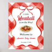 Italienische rote Gingham-Fleischbällchen-Pasta-Ba Poster (Vorne)