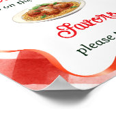 Italienische rote Gingham-Fleischbällchen-Pasta-Ba Poster (Ecke)