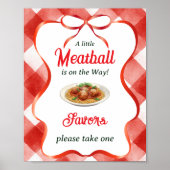 Italienische rote Gingham-Fleischbällchen-Pasta-Ba Poster (Vorne)