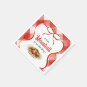 Italienische rote Gingham-Fleischbällchen-Pasta-Ba Serviette (Ecke)