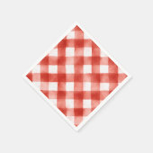 Italienische rote Gingham-Fleischbällchen-Pasta-Ba Serviette (Ecke)