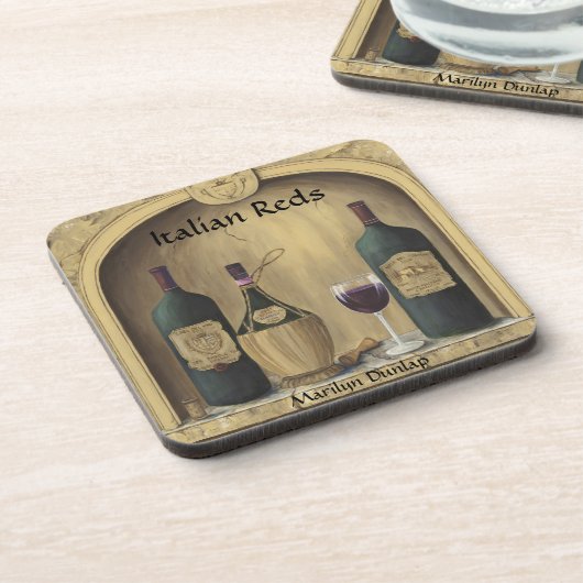 Italienische Rottöne Getränkeuntersetzer (Linke Seite)