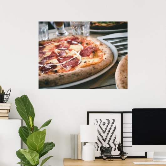 Italienische Salami Pizza Poster (Heimbüro)