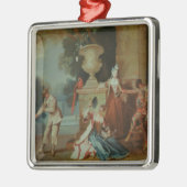 Italienische Schauspieler in einem Park, c.1725 Silbernes Ornament (Links)