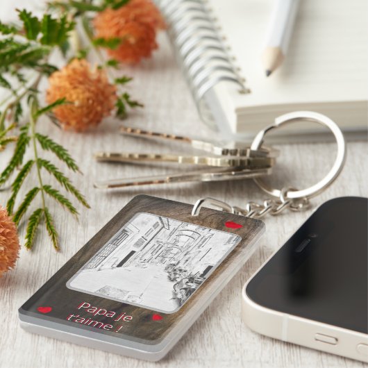 Italienische Schmalstraße - Vatertag Schlüsselanhänger (Vorderseite rechts)