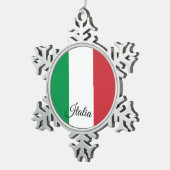 Italienische Schneeflocke, italienische Flagge Schneeflocken Zinn-Ornament (Rechts)