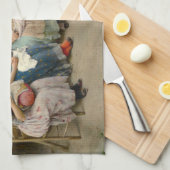 Italienische Seamresse und ein Junge mit einem gut Geschirrtuch (Viertel Falte)