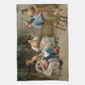 Italienische Seamresse und ein Junge mit einem gut Geschirrtuch (Vertikal)