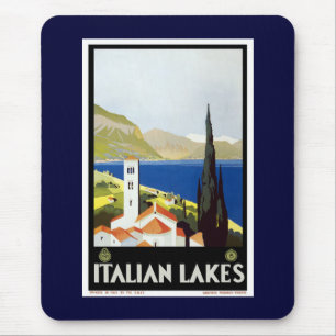"Italienische See-" Vintages Reise-Plakat Mousepad