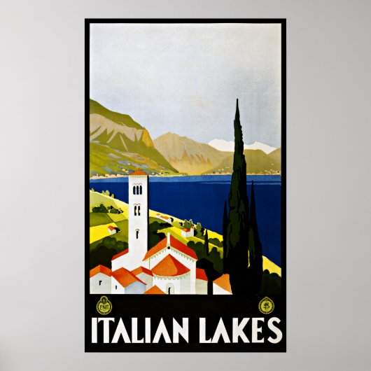 Italienische Seen Italien Vintage Poster (Vorne)