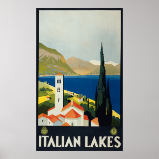 Italienische Seen Vintag Italien Reiseplakat Poster
