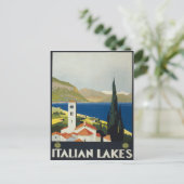 Italienische Seen Vintag Italien Reiseplakat Postkarte (Stehend Vorderseite)