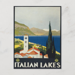 Italienische Seen Vintage Italien Reiseplakat Postkarte