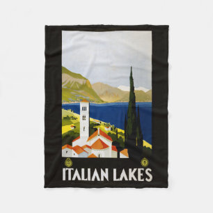 Italienische Seen Vintage Reise Vlies Decke