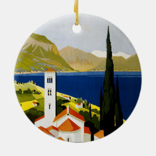 Italienische Seen Vintage Reisen Italien Keramik Ornament