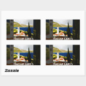 Italienische Seen Vintage Reisen Italien Rechteckiger Aufkleber (Blatt)