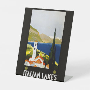 Italienische Seen Vintage Reisen Italien Sockelschild