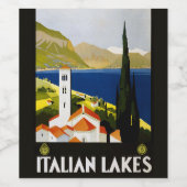Italienische Seen Vintage Reisen Italien Weinetikett (Einzelnes Label)