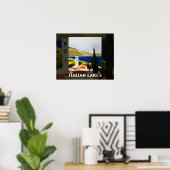 Italienische Seen Vintage Reiseplaner Art Poster (Heimbüro)