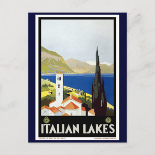 "Italienische Seen" Vintage-Reiseposter Postkarte