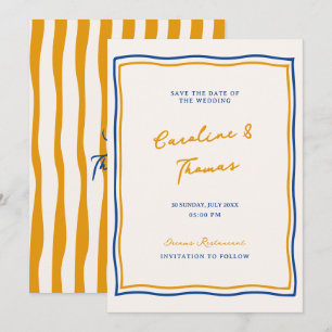 italienische skurrile Doodle Save-the-Date-Einladu Einladung
