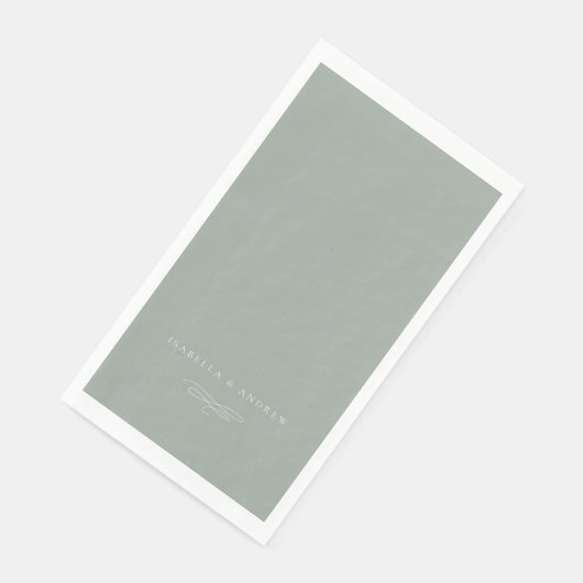 Italienische Solid Sage Green Wedding Serviette (Ecke)