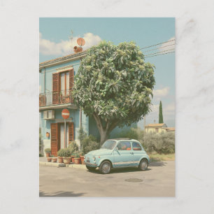 Italienische Sommerstraße im Vintage-Stil Postkarte