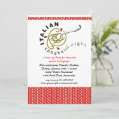 Italienische Spaghetti-Einladung Einladung (Stehend Vorderseite)