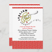 Italienische Spaghetti-Einladung Einladung (Vorne/Hinten)