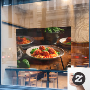 Italienische Spaghetti-Pasta-Fleischklöße Tomatens Fensteraufkleber