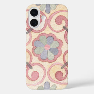 Italienische spanische Majolika rosa florale Wasse iPhone 16 Hülle